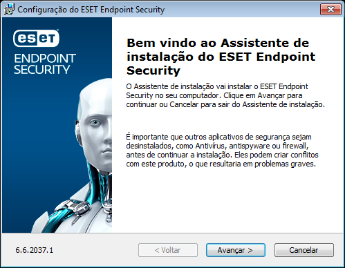 Boas-vindas de instalação