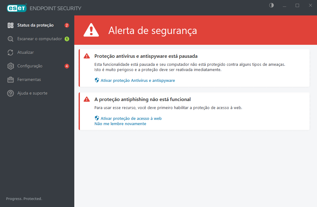Configuração do computador