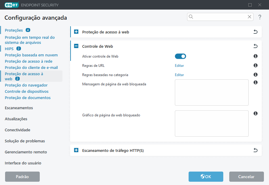 Setare avansată Control web