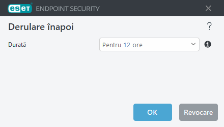 Interval de timp pentru derulare înapoi