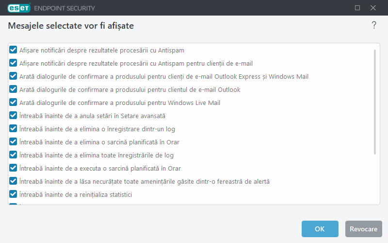Mesaje de confirmare