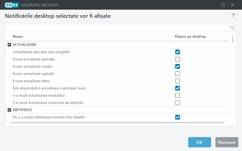 Notificări desktop
