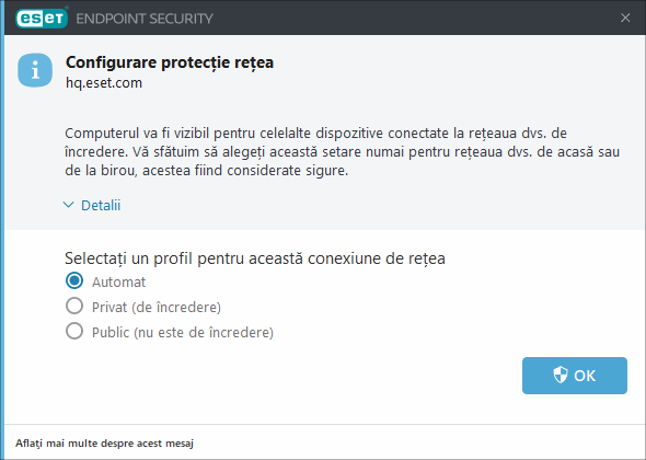 Configurare protecție rețea