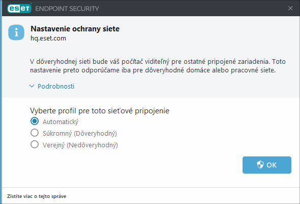 Nastavenie ochrany siete