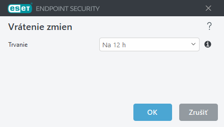 Vrátenie zmien – časový interval pozastavenia aktualizácií