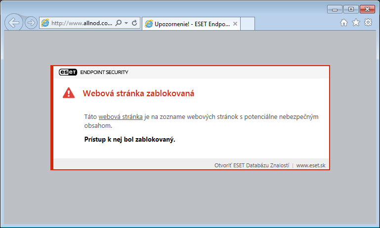 Webová stránka bola zablokovaná