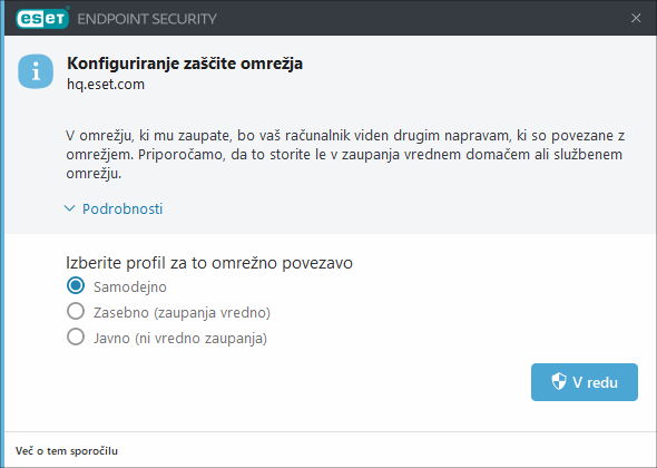 Konfiguriranje zaščite omrežja