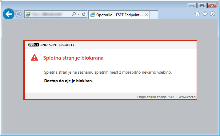 Spletna stran je blokirana