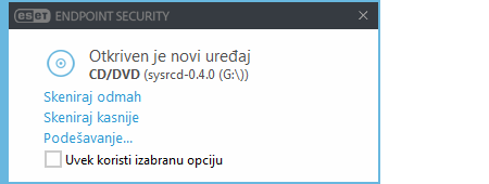 Obaveštenje o otkrivanju novog uređaja