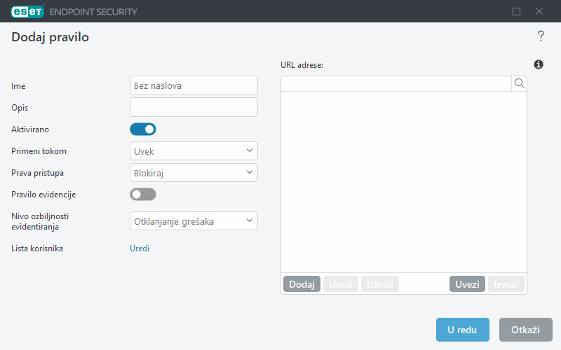Grupe URL adresa