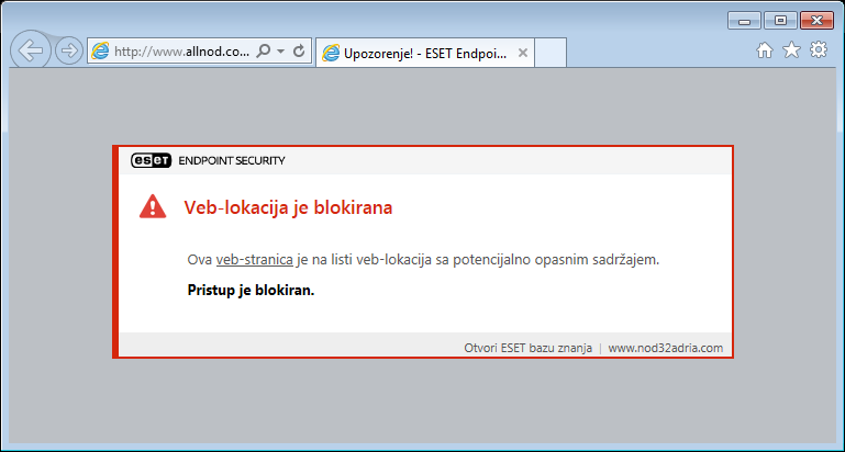 Veb-lokacija je blokirana