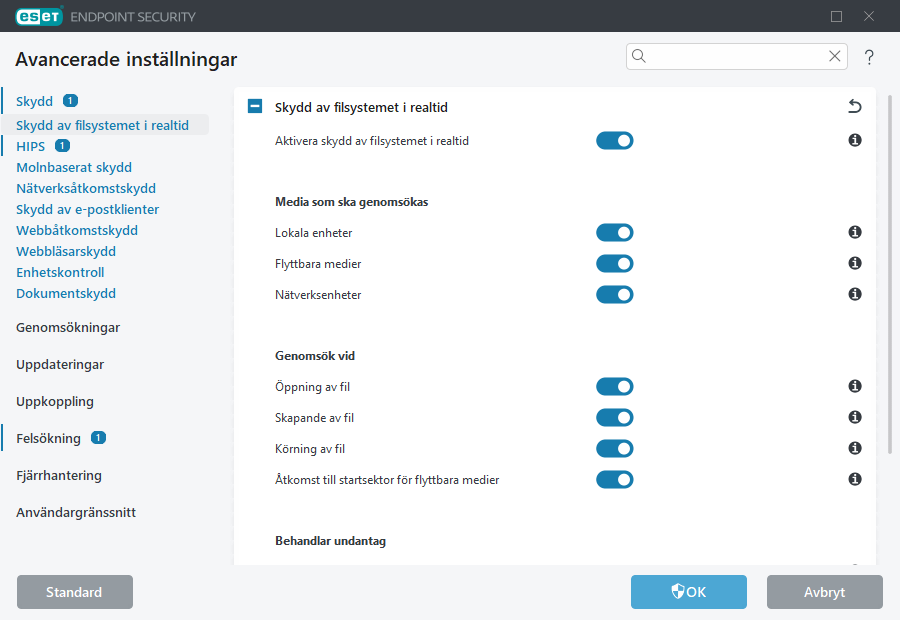 Avancerade inställningar