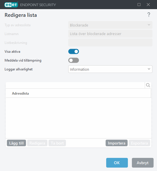 Hantering av URL-lista