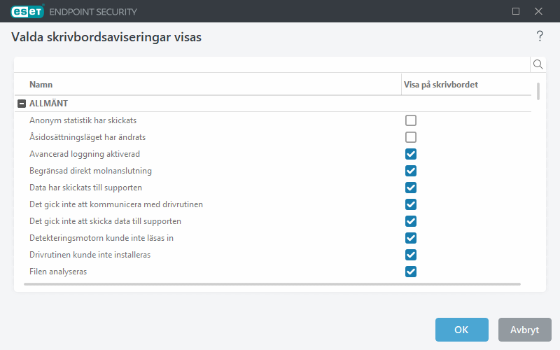 Meddelanden på skrivbordet
