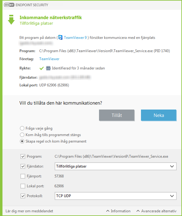 Inkommande nätverkstraffik