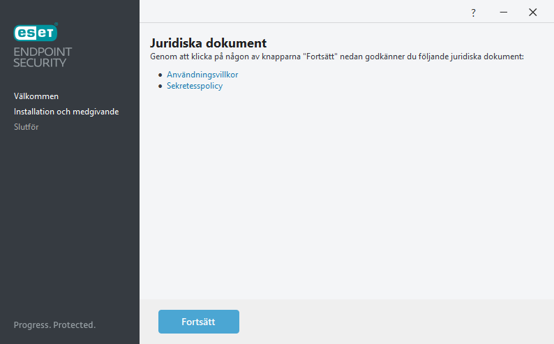 Inställningar och licensavtal för slutanvändare