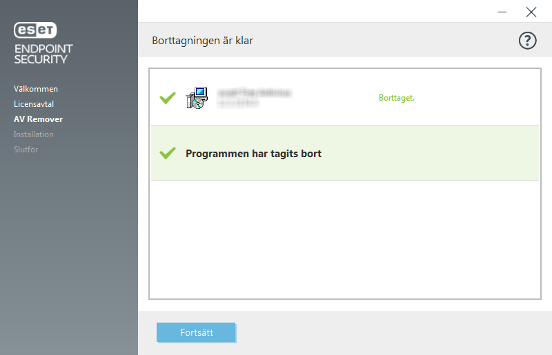 Borttagningen är klar