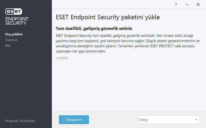 Yükleme karşılama mesajı