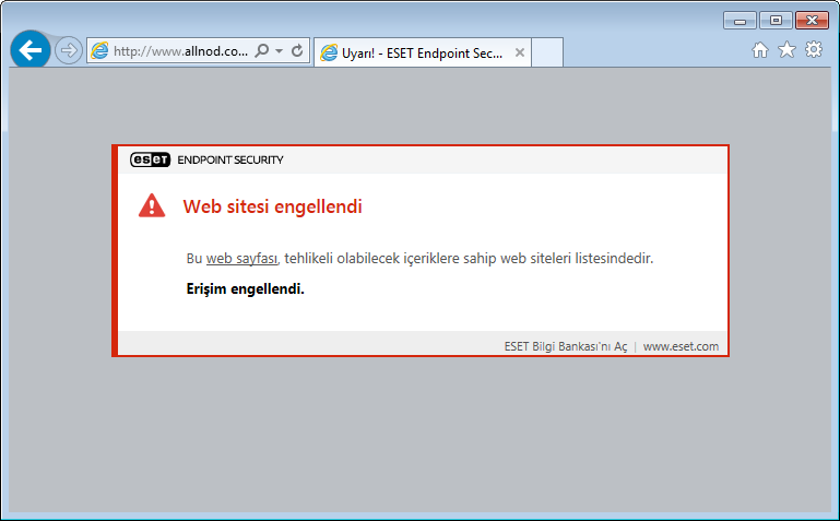 Web sitesi engellendi