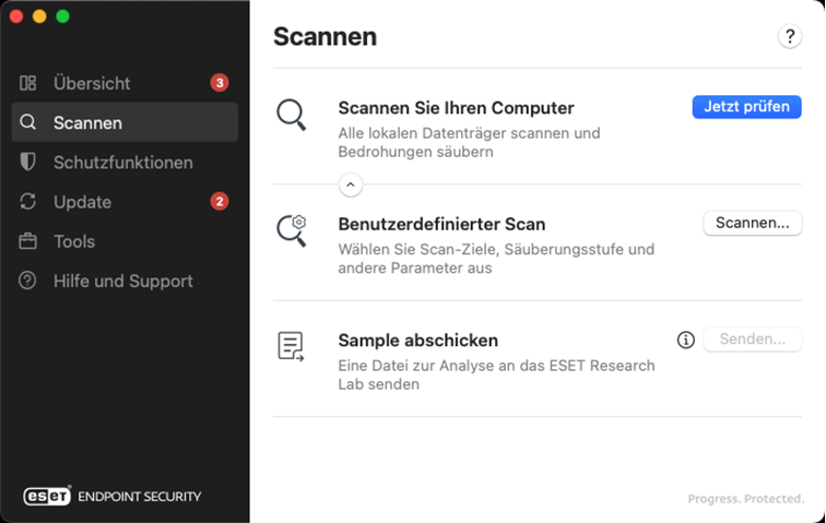 ESET Endpoint Security Prüfungseinstellungen