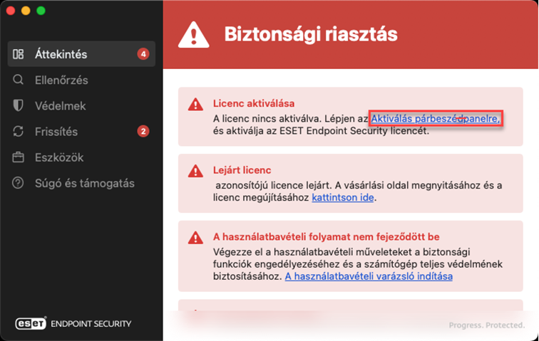 Az ESET Endpoint Security alkalmazás áttekintése Az ESET Endpoint Security alkalmazás áttekintése