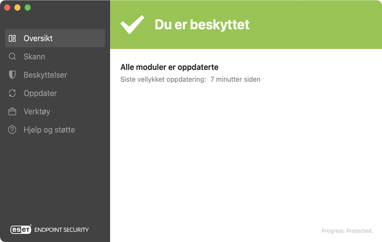 ESET Endpoint Security-statusskjerm