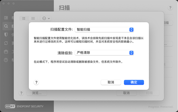 扫描配置文件和清理级别