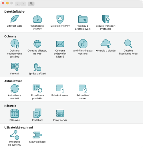 Předvolby aplikace Předvolby aplikace
