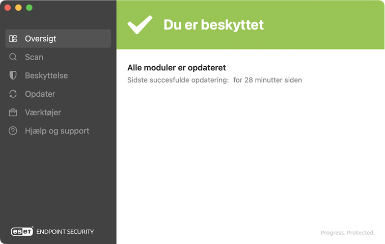 ESET Endpoint Security-statusskærm