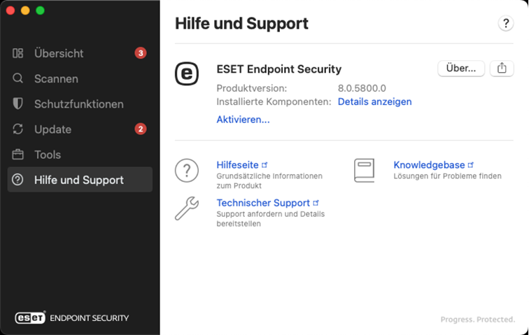 Hilfe- und Supportinformationen