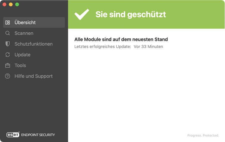 ESET Endpoint Security Status-Bildschirm