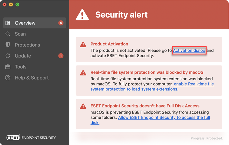 ESET Endpoint Security app overview