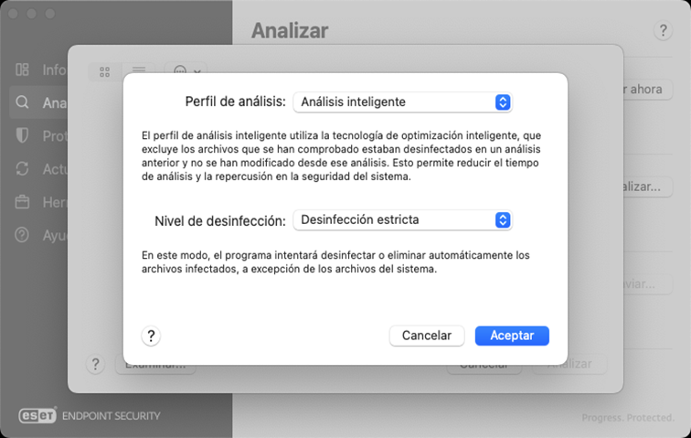 Perfil de exploración y nivel de limpieza