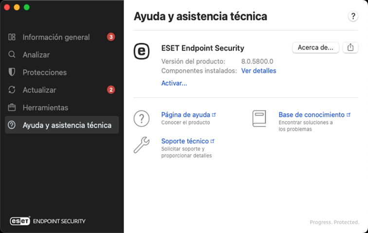 Información de ayuda y soporte