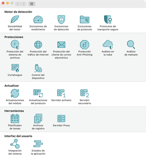 Preferencias de la aplicación Preferencias de la aplicación