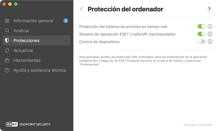 Protección del ordenador Protección del ordenador