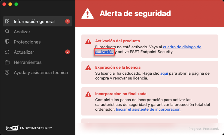 Descripción general de la aplicación ESET Endpoint Security Descripción general de la aplicación ESET Endpoint Security