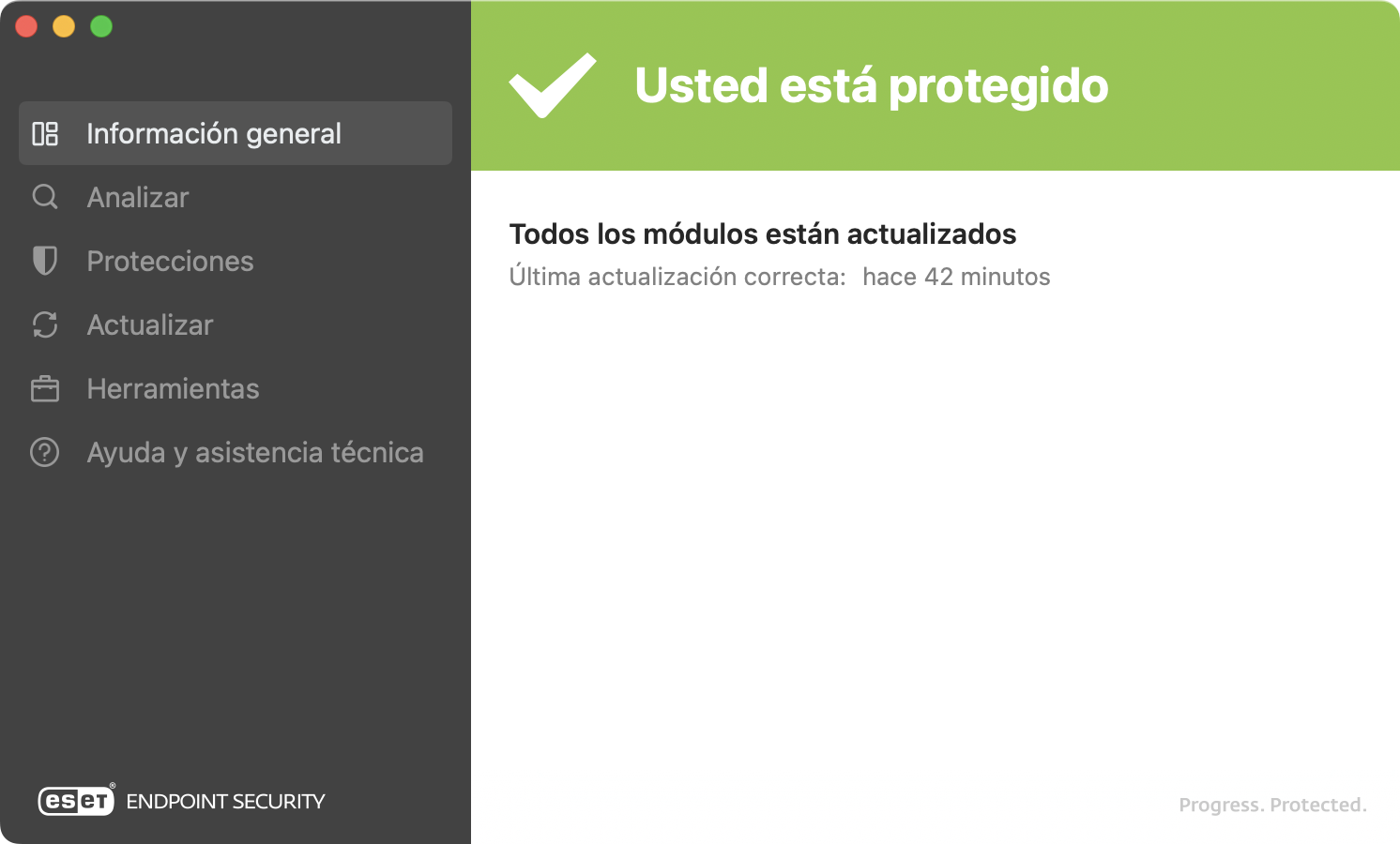 Pantalla de estado de ESET Endpoint Security Pantalla de estado de ESET Endpoint Security