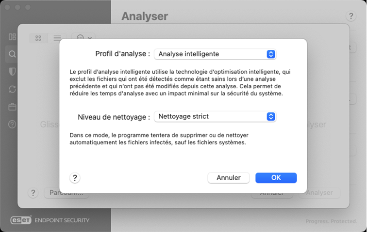 Profil d’analyse et niveau de nettoyage Profil d’analyse et niveau de nettoyage
