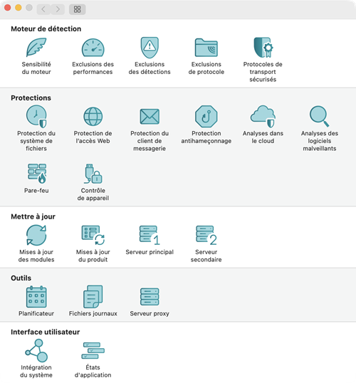 Préférences de l'application