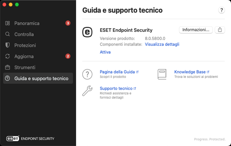 Informazioni su guida e supporto tecnico