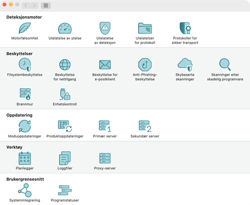 Programinnstillinger