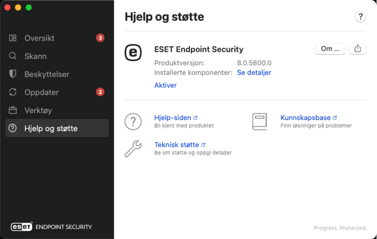 Informasjon om hjelp og støtte