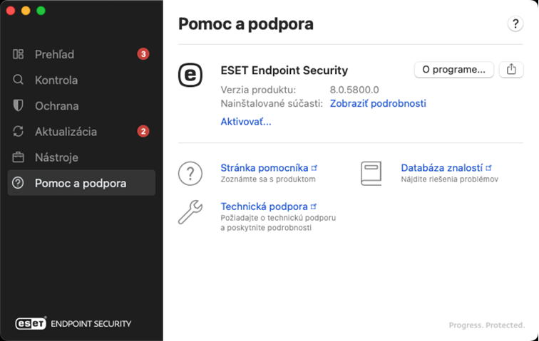 Informácie o pomocníkovi a podpore Informácie o pomocníkovi a podpore