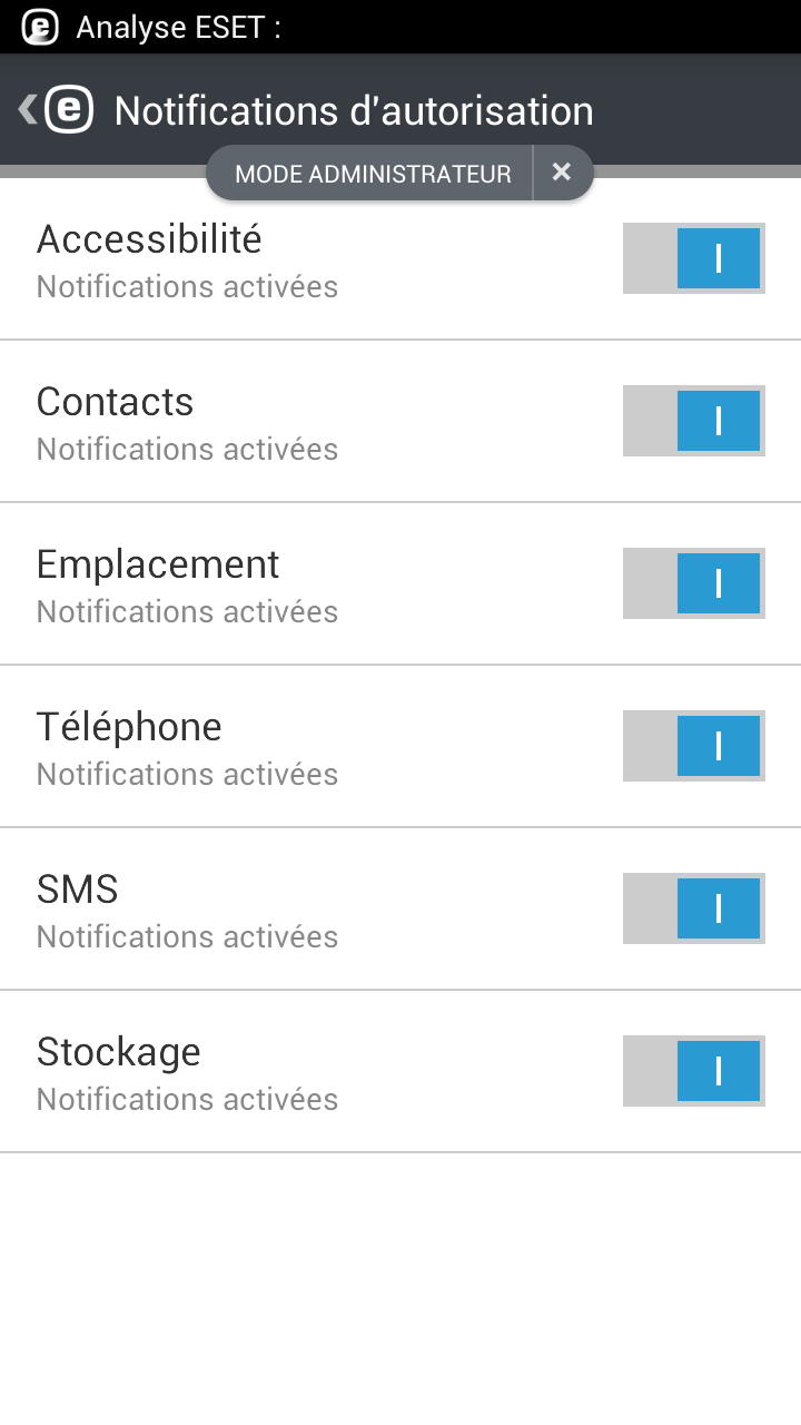 Autorisations de notification