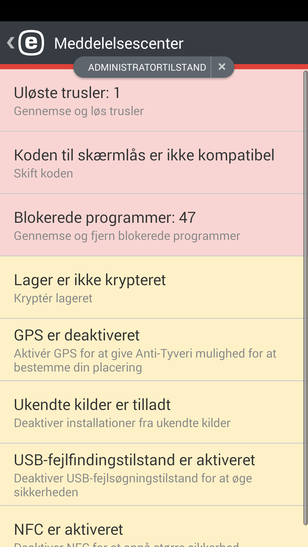 Politik for enhedsindstillinger