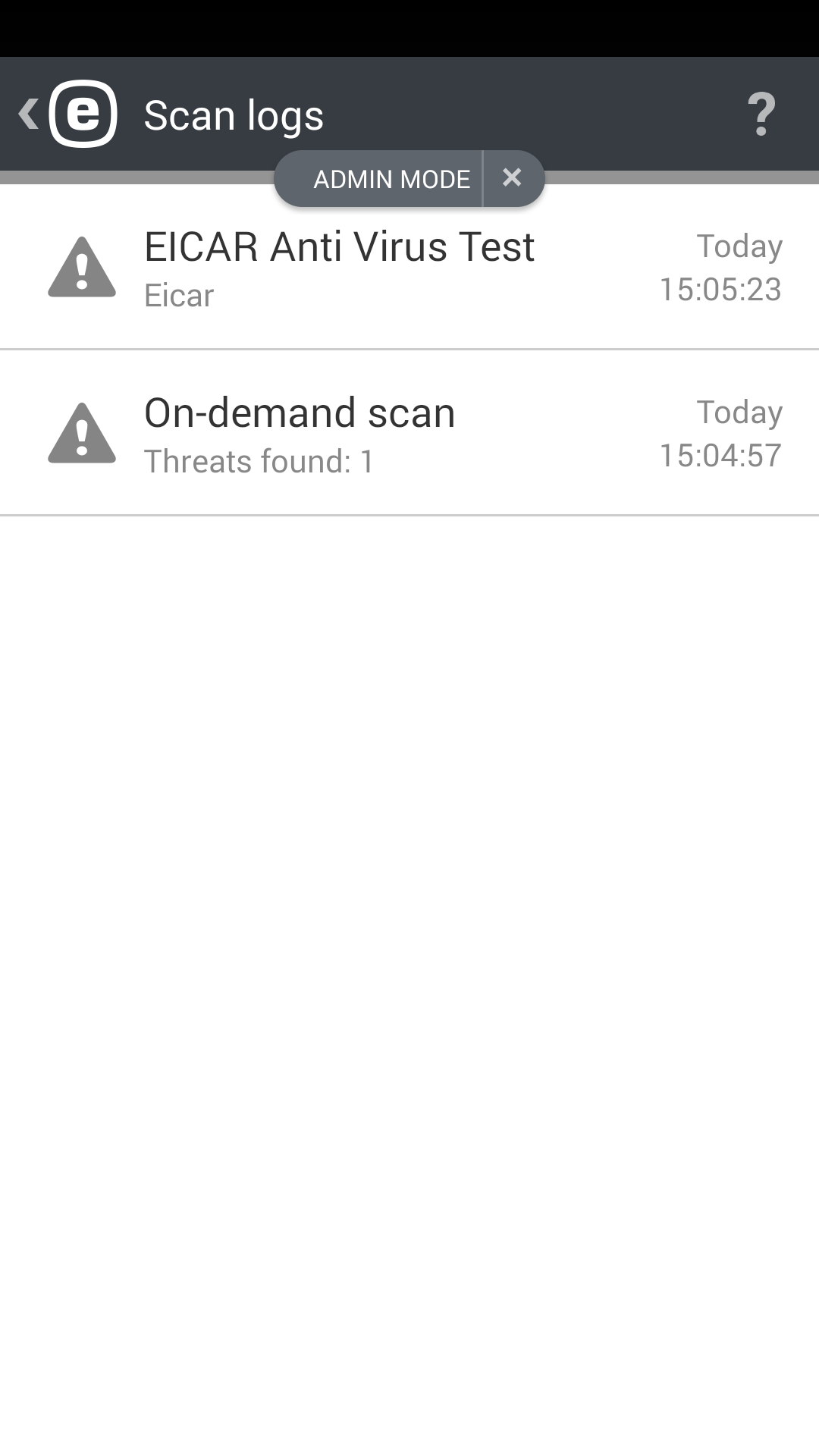 Scan logs Scan logs