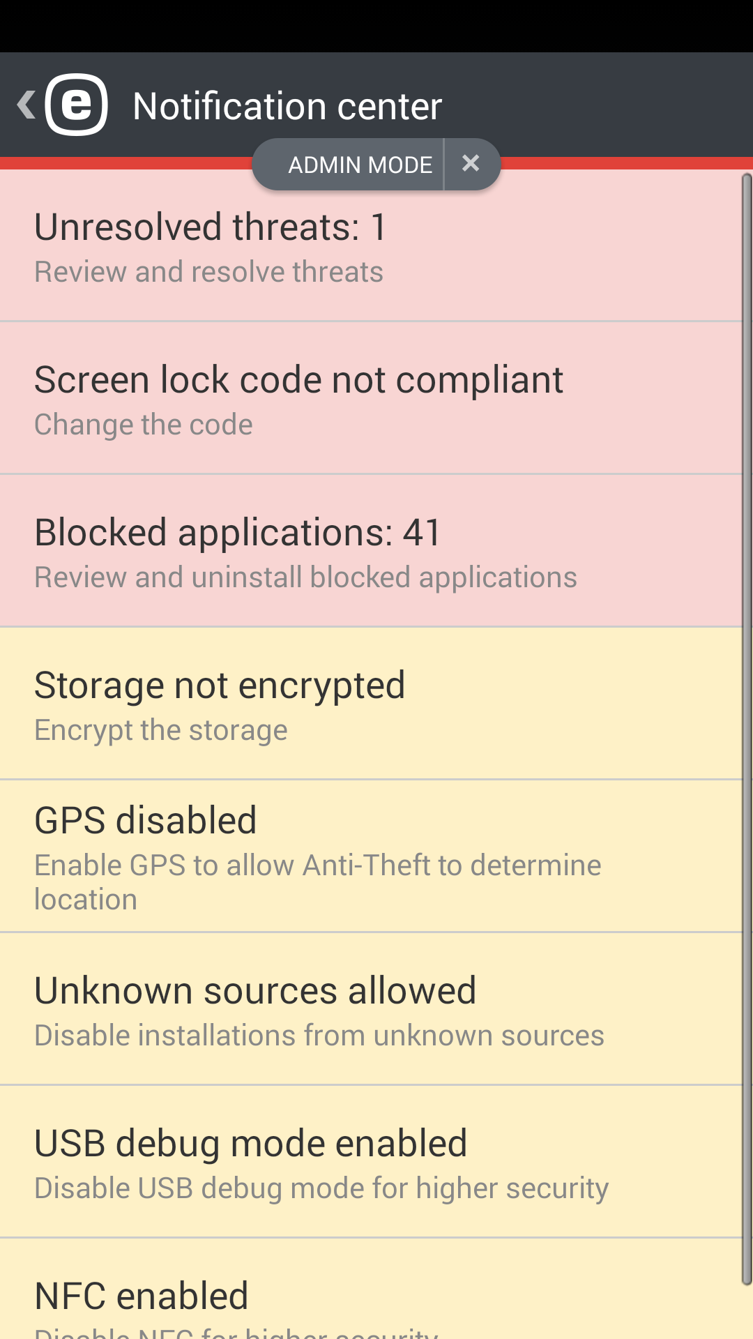 Device settings policy Device settings policy