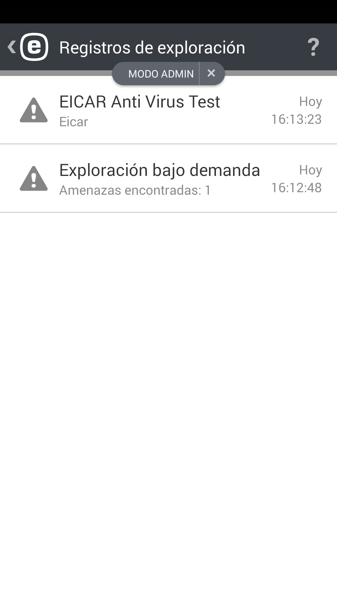 Registros de la exploración