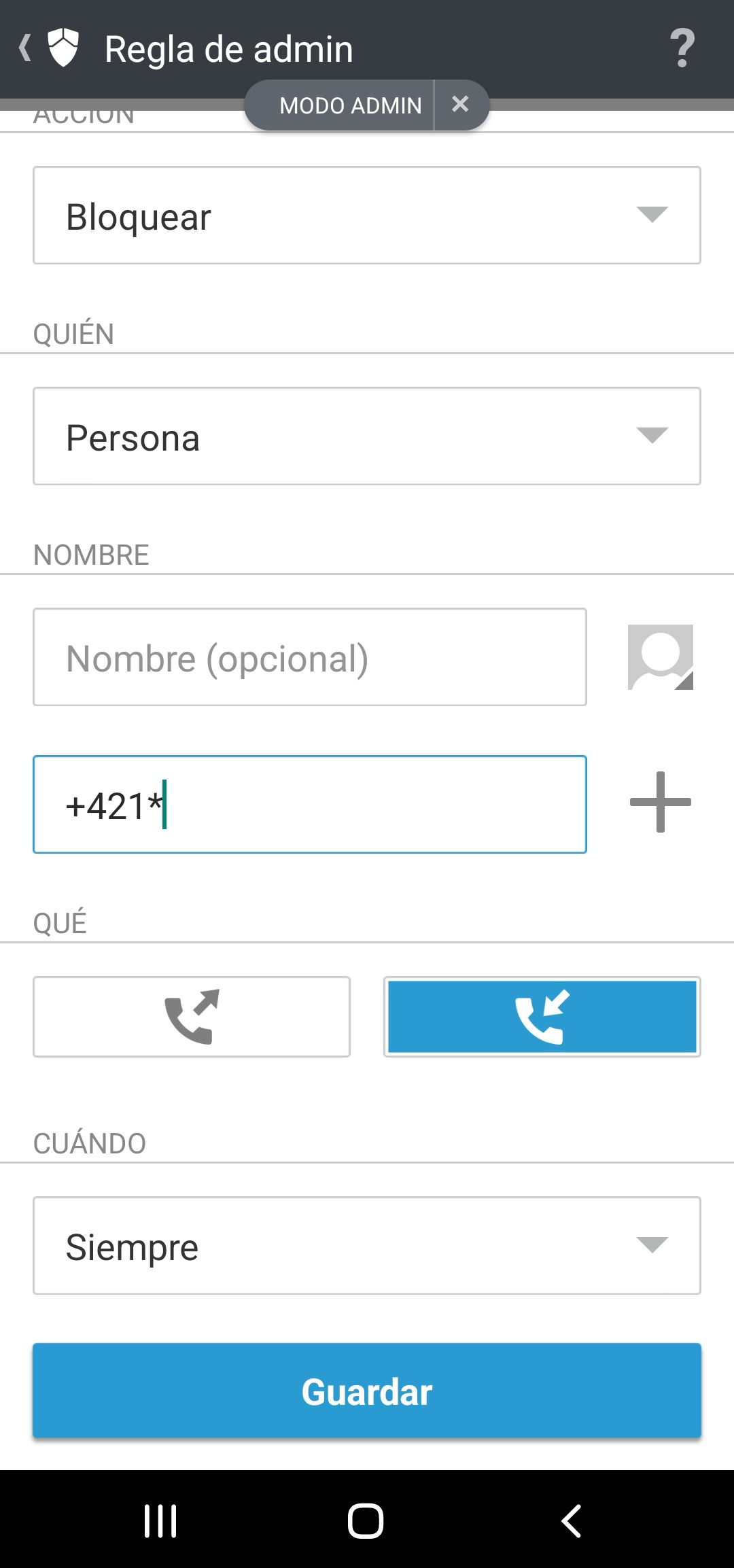 Reglas del usuario